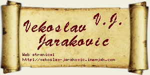 Vekoslav Jaraković vizit kartica